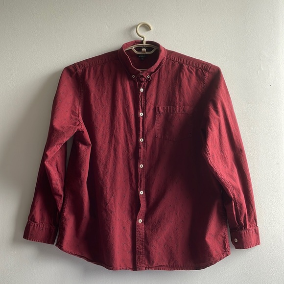 Red Western Button Down Shirt XL - Picture 1 of 6